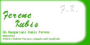 ferenc kubis business card